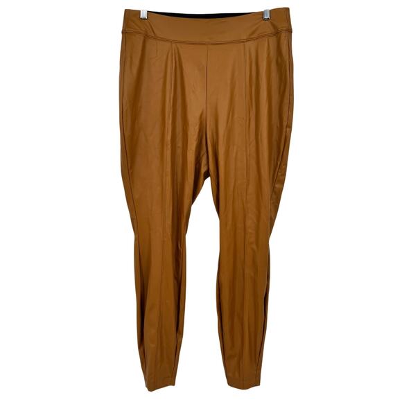 NEW Lane Bryant plus size pull on Faux Leather Leggings in Cathay spice Size 16 - Picture 2 of 9